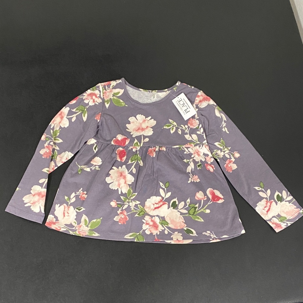 The Children's Place Floral Long Sleeve Tee Girl’s Toddler Knit T-Shirt